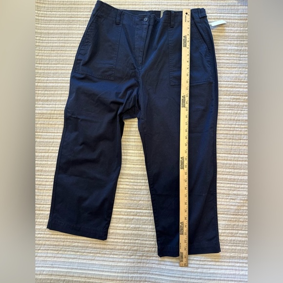 Talbots Women’s High Waist Patch Pocket Crop Pants 16P Petite Navy Blue NWT - Picture 6 of 10